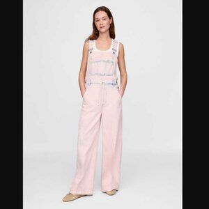 New M Gap UltraSoft denim baggy overalls in pink